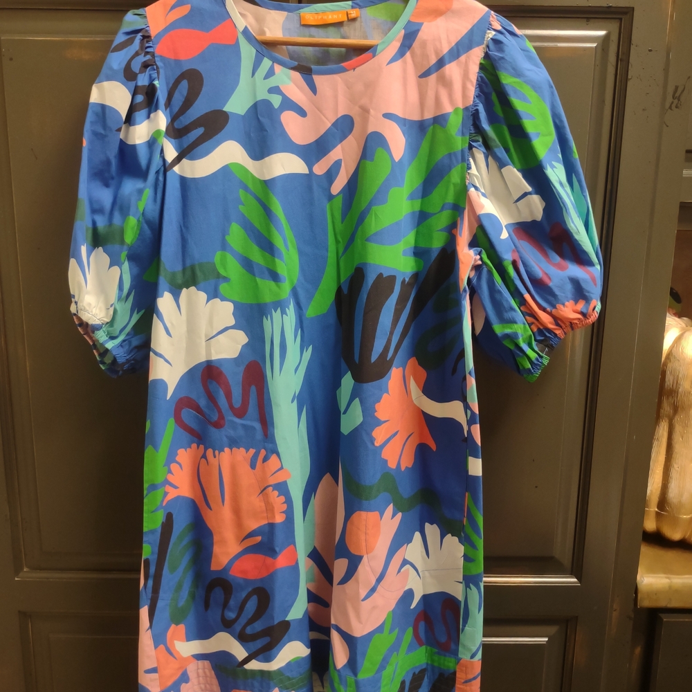 Oliphant Women's Midi Dress in Blue and Green With Pockets!
